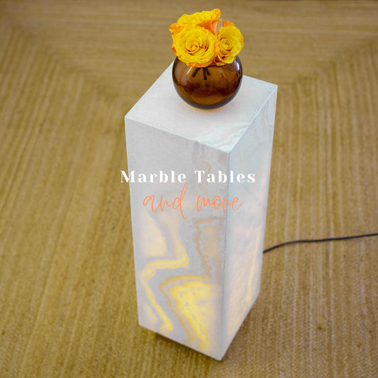 Onyx Marble Cube Lamp - Customization Available