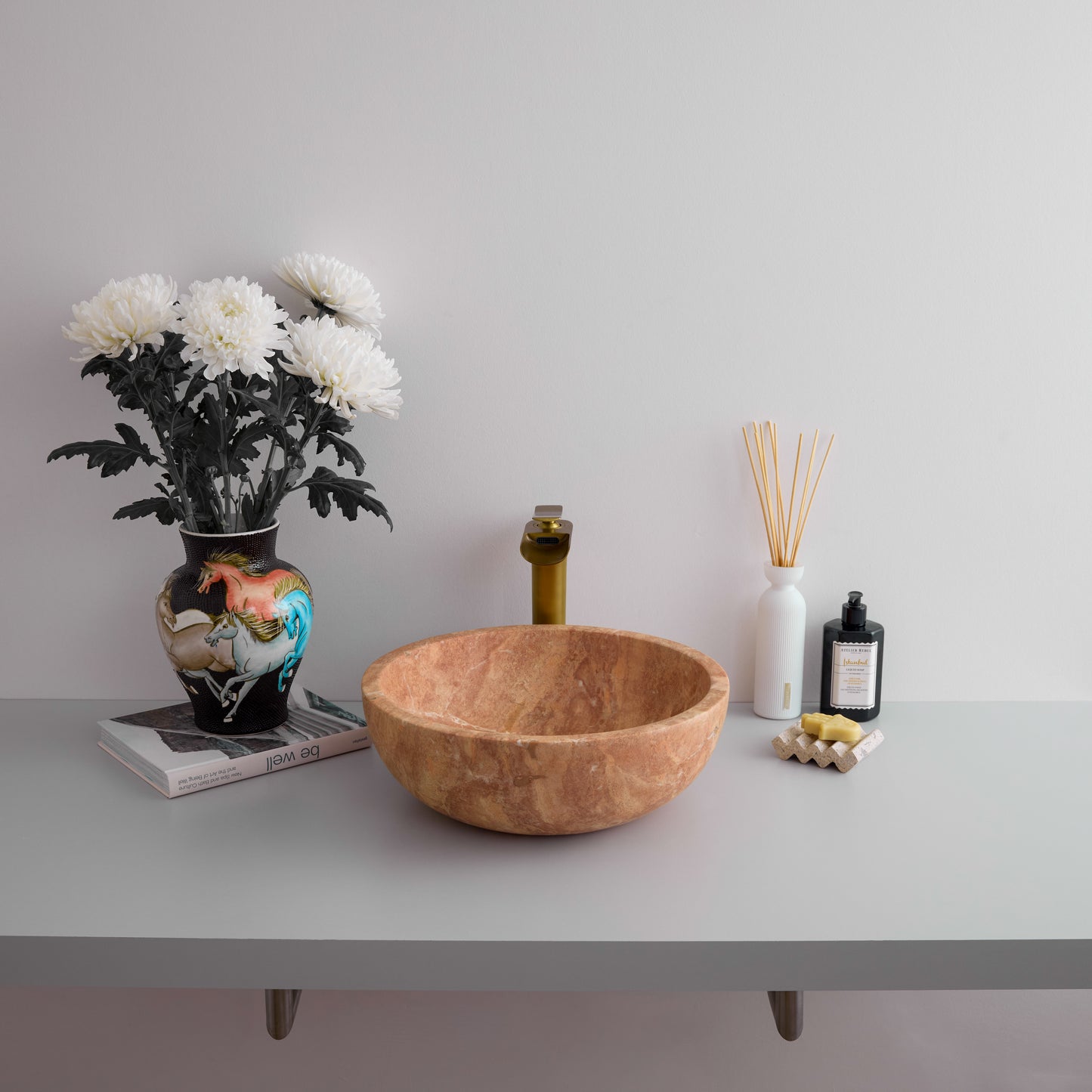 Pink Travertine Sink