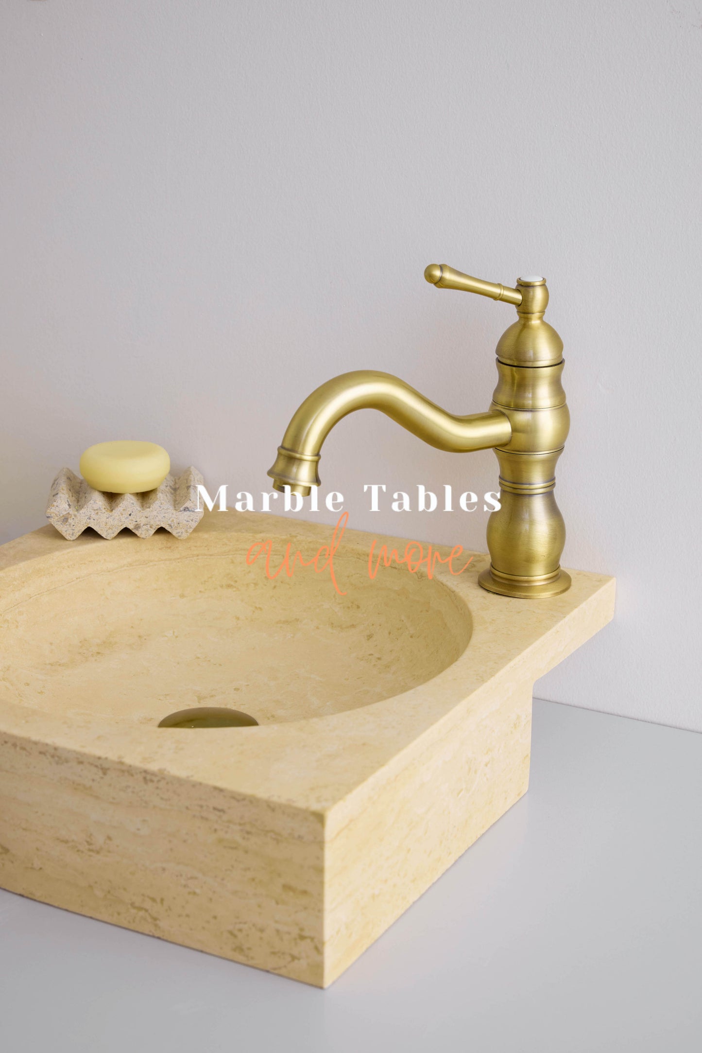 Travertine Corner Sink