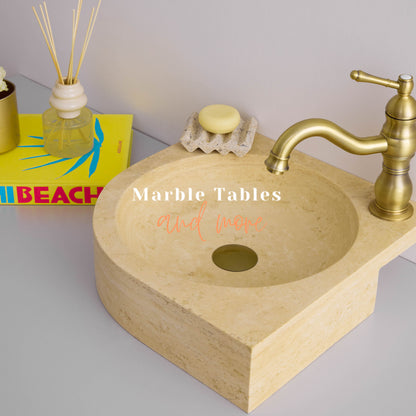 Travertine Corner Sink