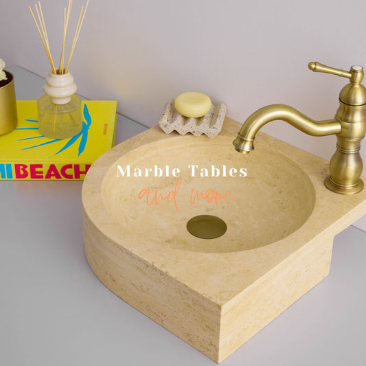 Travertine Corner Sink