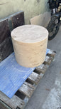 Robert Cooper – Custom Travertine Drum Table | 24" × 20"