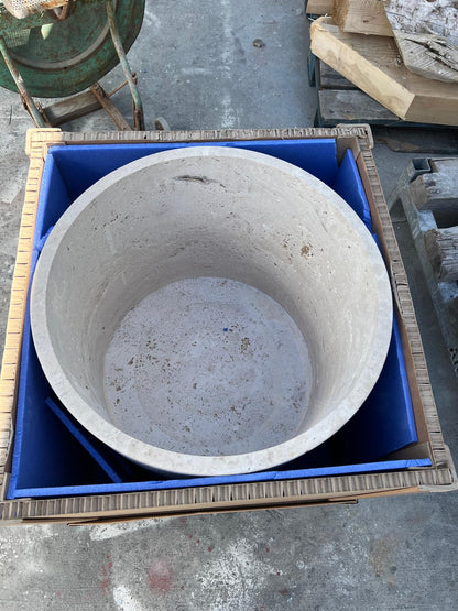 Robert Cooper – Custom Travertine Drum Table | 24" × 20"