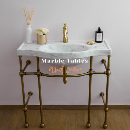 Marble Sink with Brass Stand