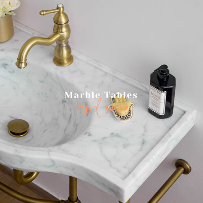 Marble Sink with Brass Stand