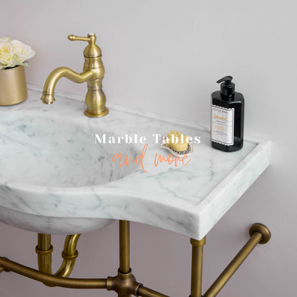 Marble Sink with Brass Stand