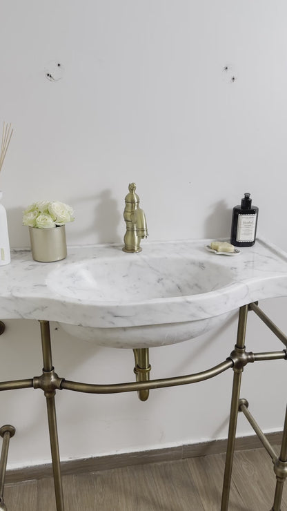 Marble Sink with Brass Stand