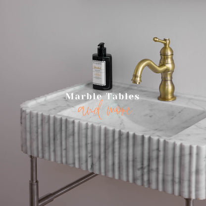 Ribbed White Marble Sink