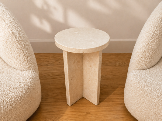 Travertine Marble Side Table