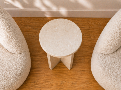 Travertine Marble Side Table