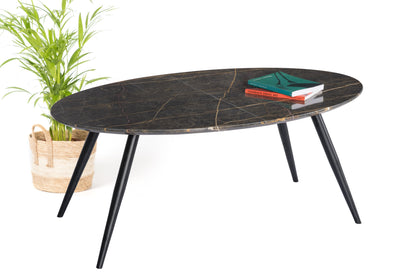 Oval Shape Saint Laurent Marble Coffee Table