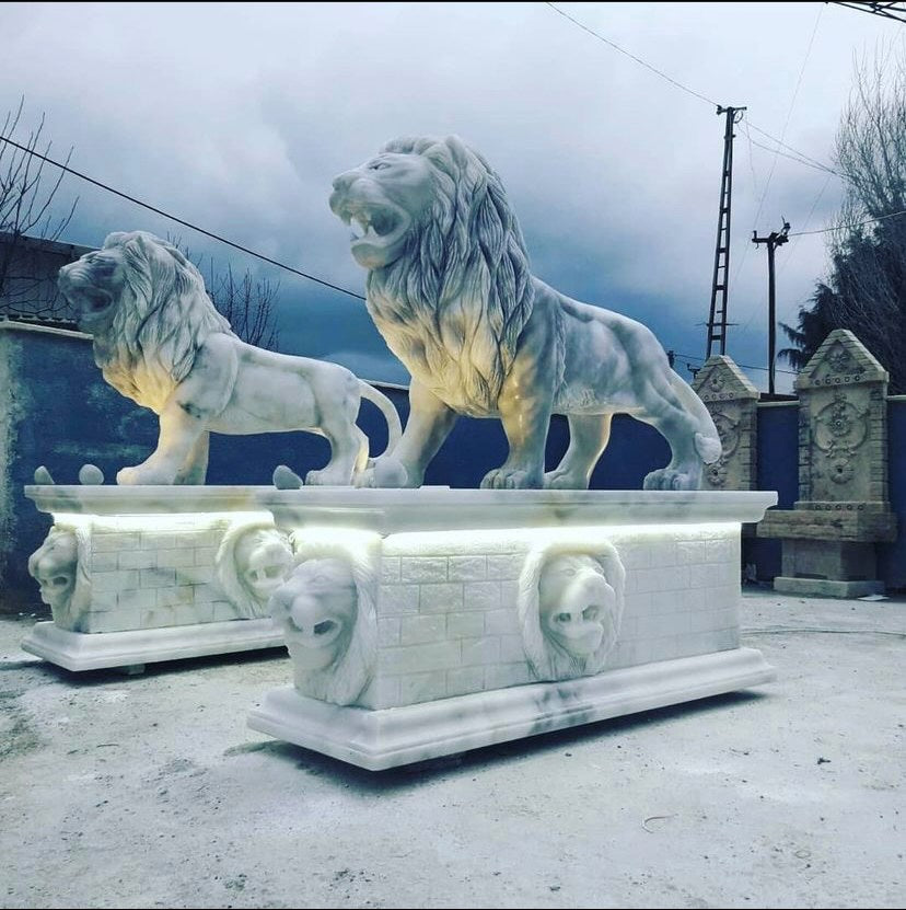 Marble Lion Sculpture