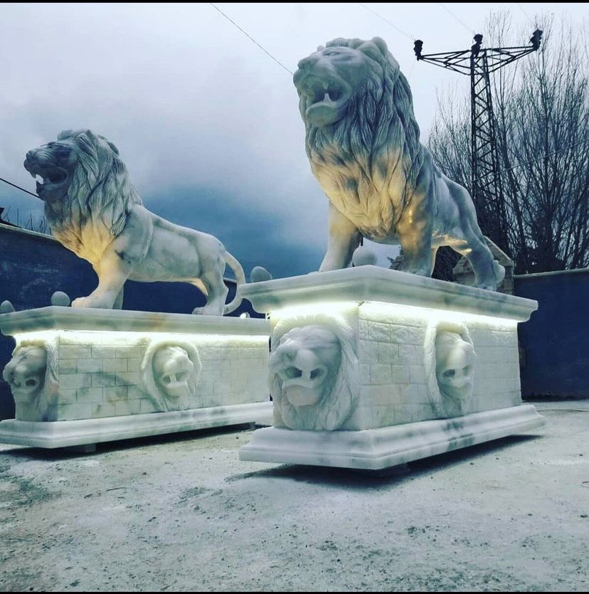 Marble Lion Sculpture