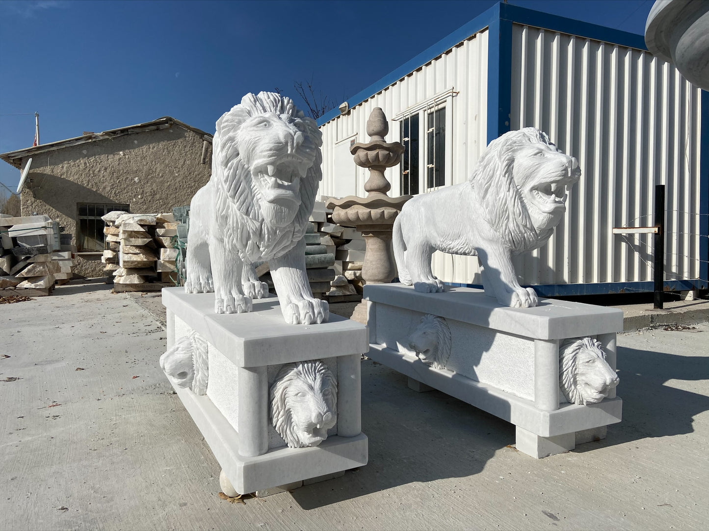 Marble Lion Sculpture